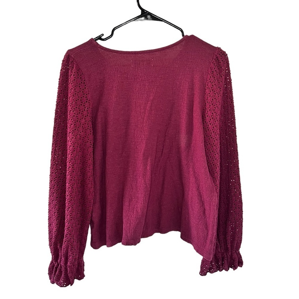 Madewell Texture & Thread Eyelet Mix Ruffle-Sleeve Top - Picture 3 of 10